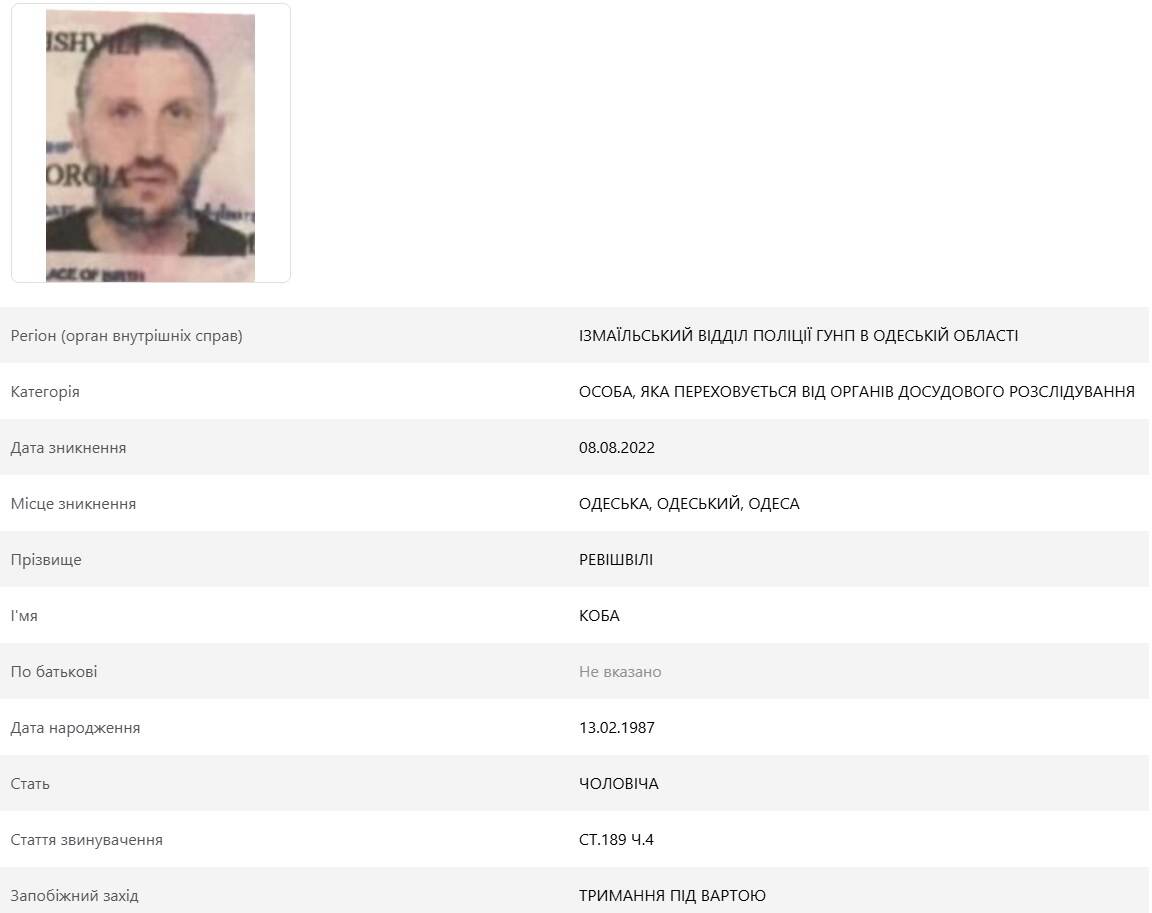 Суд в Одессе арестовал грузинского криминального авторитета Кобу Ревишвили по делу о вымогательстве dzuiqkhiqtzidrtkmp